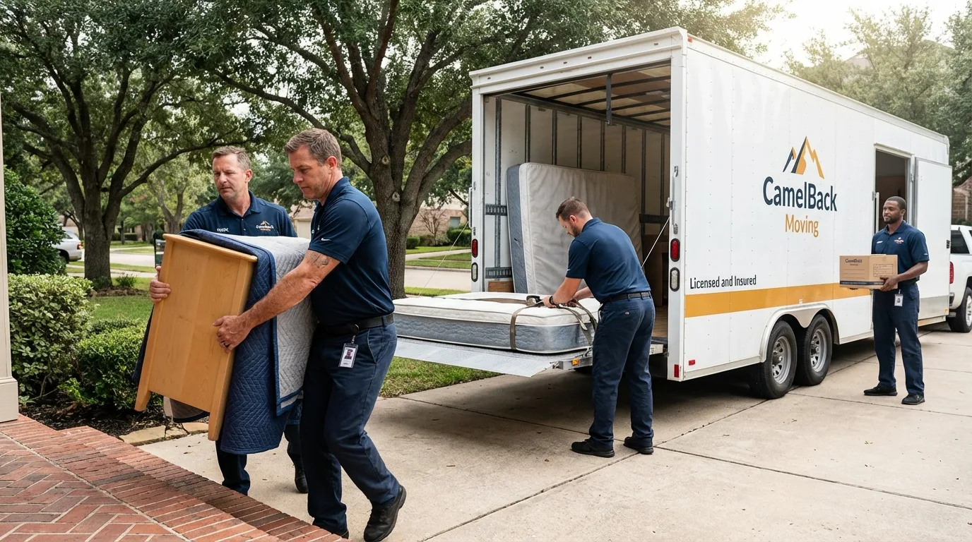 Crew loading residential truck for cross-state move from Vidalia, GA