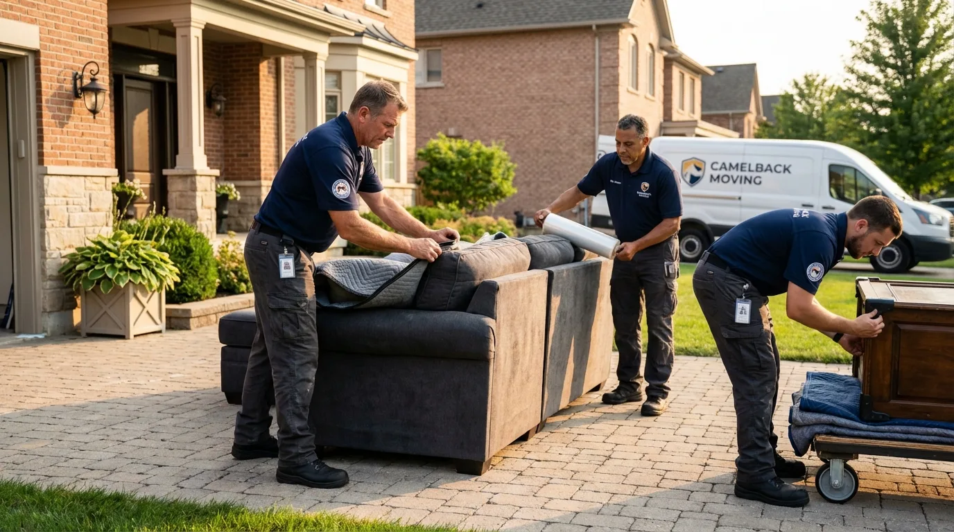 Large estate moving crew wrapping furniture in Vidalia, GA
