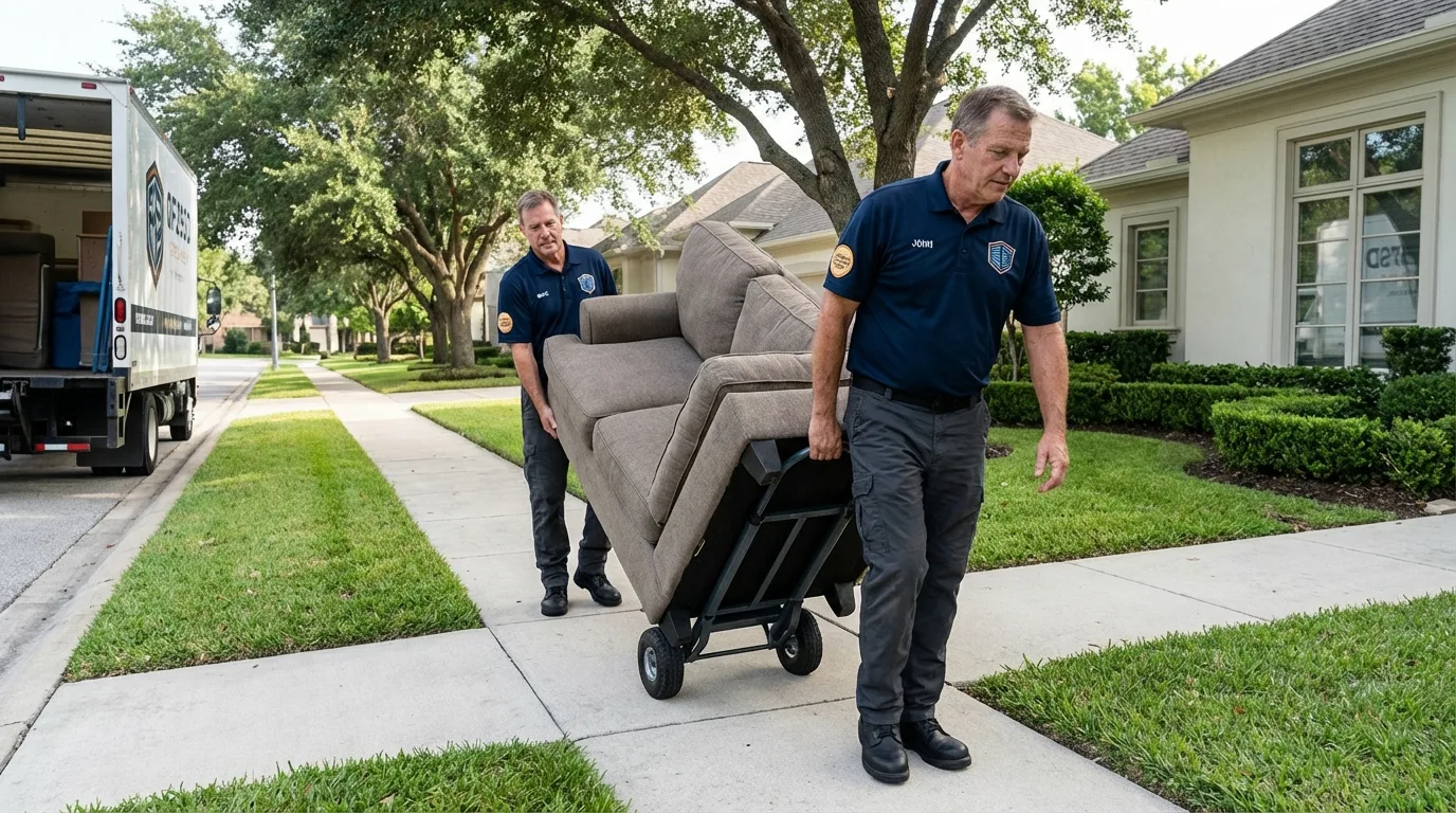 Local residential moving crew loading furniture in Vidalia, GA
